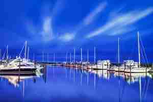 58 Wayne Maris Morning Light at the Marina $175